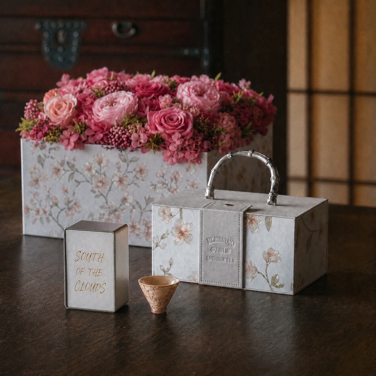tea and flower co-branded gift